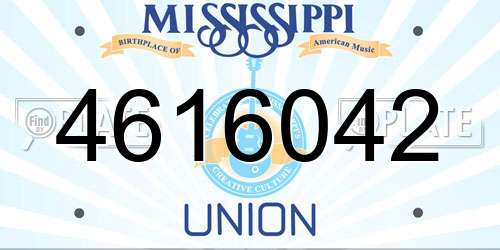 4616042 Mississippi License Plate