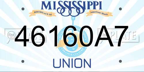 46160A7 Mississippi License Plate