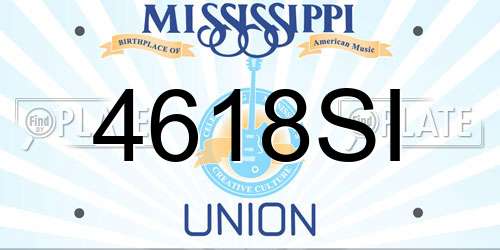 4618SI Mississippi License Plate