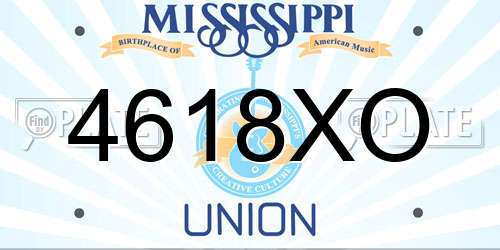 4618XO Mississippi License Plate