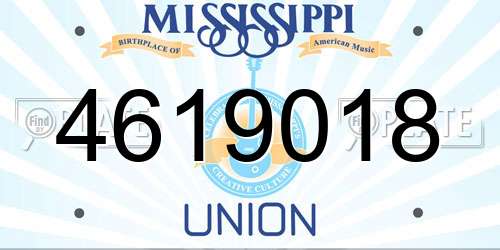 4619018 Mississippi License Plate