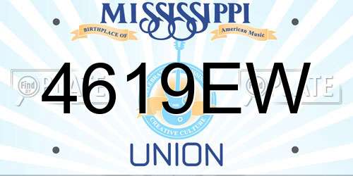 4619EW Mississippi License Plate
