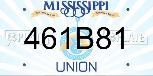 461B81 Mississippi License Plate