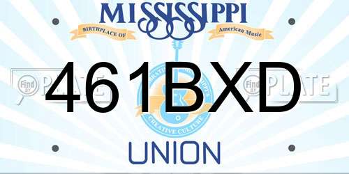 461BXD Mississippi License Plate