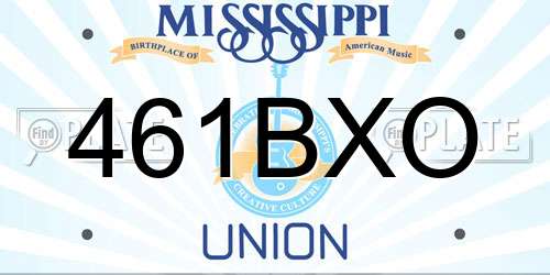 461BXO Mississippi License Plate