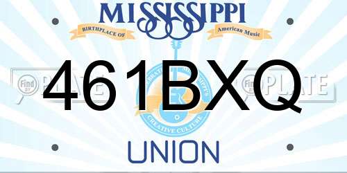 461BXQ Mississippi License Plate