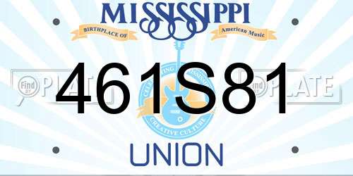 461S81 Mississippi License Plate