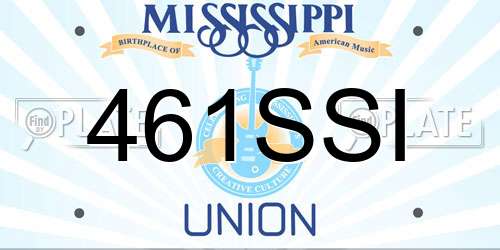 461SSI Mississippi License Plate