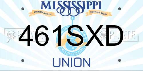 461SXD Mississippi License Plate