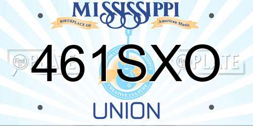 461SXO Mississippi License Plate