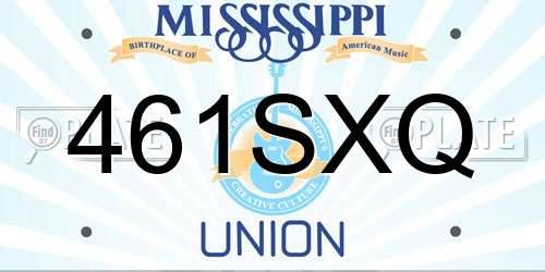 461SXQ Mississippi License Plate