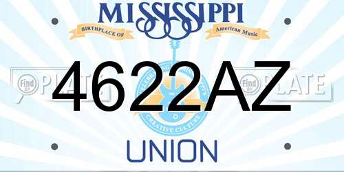 4622AZ Mississippi License Plate
