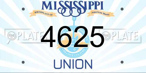 4625 Mississippi License Plate