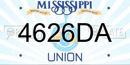 4626DA Mississippi License Plate