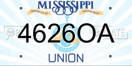 4626OA Mississippi License Plate