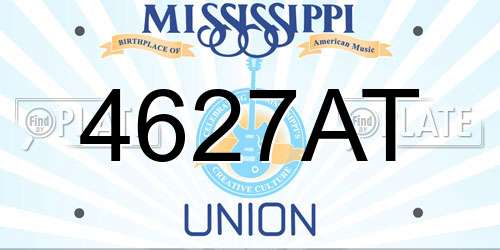 4627AT Mississippi License Plate