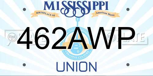 462AWP Mississippi License Plate