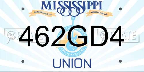 462GD4 Mississippi License Plate
