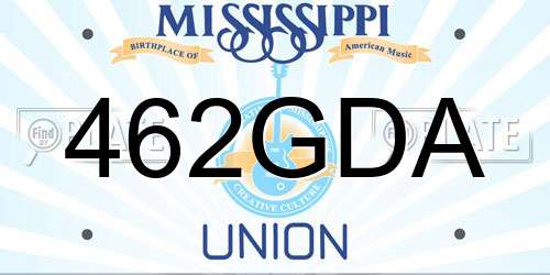 462GDA Mississippi License Plate