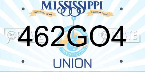 462GO4 Mississippi License Plate