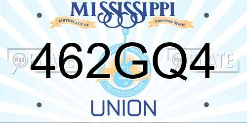 462GQ4 Mississippi License Plate