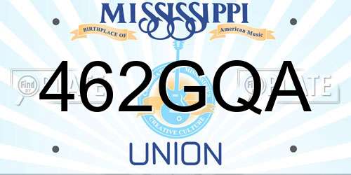462GQA Mississippi License Plate