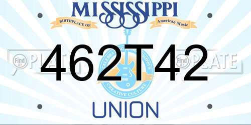 462T42 Mississippi License Plate