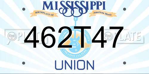 462T47 Mississippi License Plate