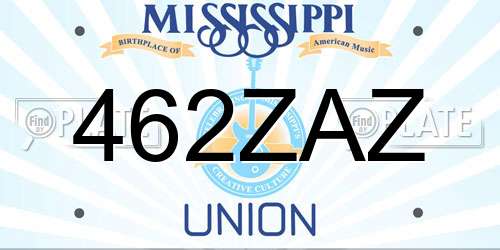 462ZAZ Mississippi License Plate