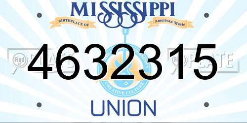 4632315 Mississippi License Plate
