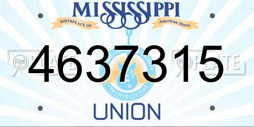 4637315 Mississippi License Plate