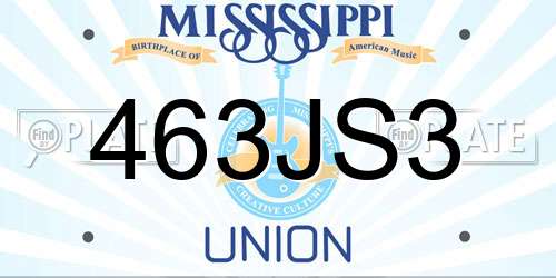 463JS3 Mississippi License Plate