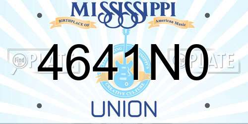 4641N0 Mississippi License Plate