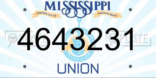 4643231 Mississippi License Plate