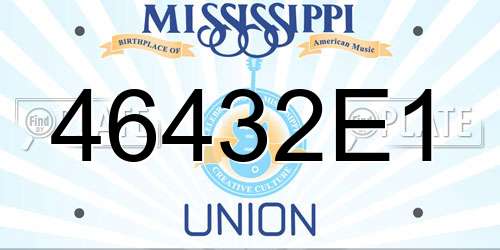 46432E1 Mississippi License Plate