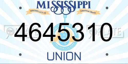 4645310 Mississippi License Plate