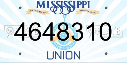 4648310 Mississippi License Plate