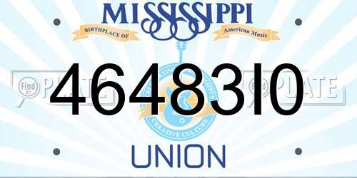 46483I0 Mississippi License Plate