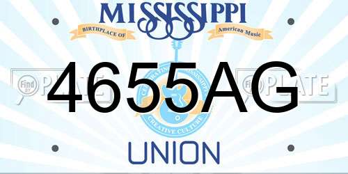 4655AG Mississippi License Plate