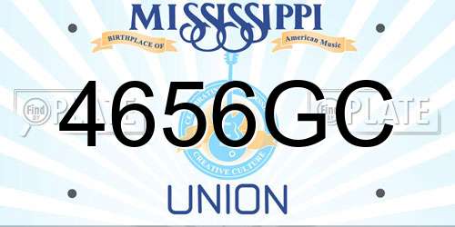 4656GC Mississippi License Plate