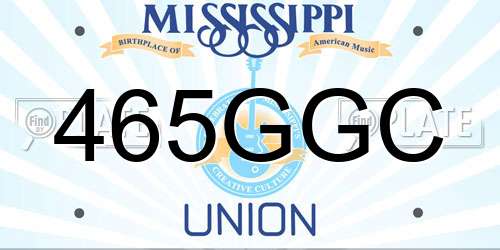 465GGC Mississippi License Plate