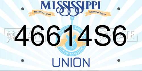 46614S6 Mississippi License Plate