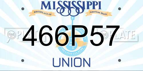 466P57 Mississippi License Plate