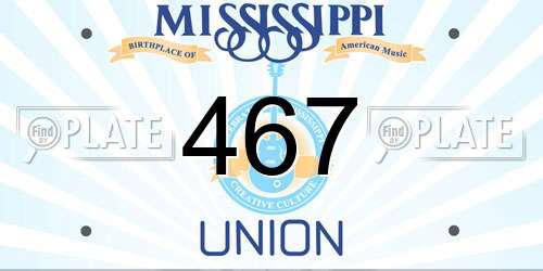 467 Mississippi License Plate
