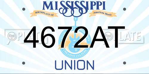 4672AT Mississippi License Plate