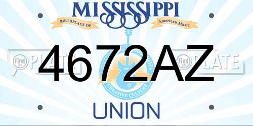 4672AZ Mississippi License Plate