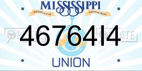 46764I4 Mississippi License Plate