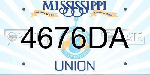 4676DA Mississippi License Plate