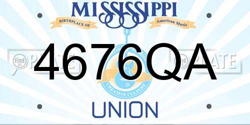 4676QA Mississippi License Plate