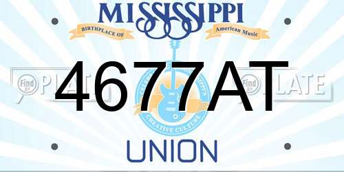 4677AT Mississippi License Plate